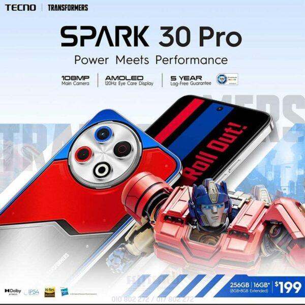 Tecno Spark 30 Pro Edition 256G+16G ធានា១ឆ្នាំ