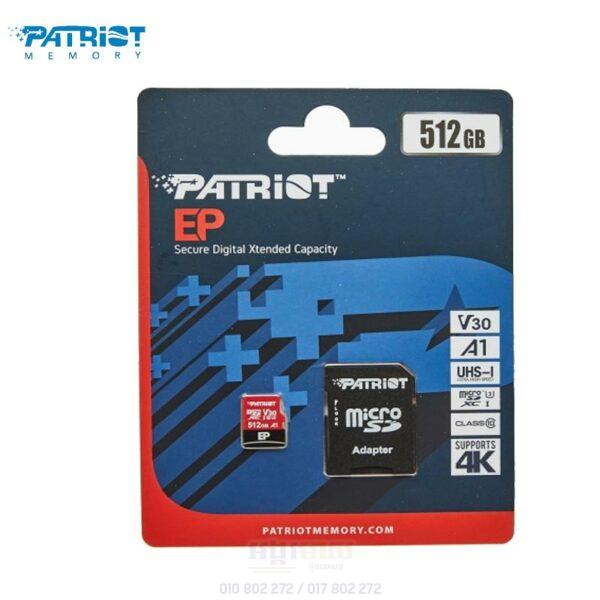 PATRIOT Micro SD Card SDXC V30 512G (Class 10)